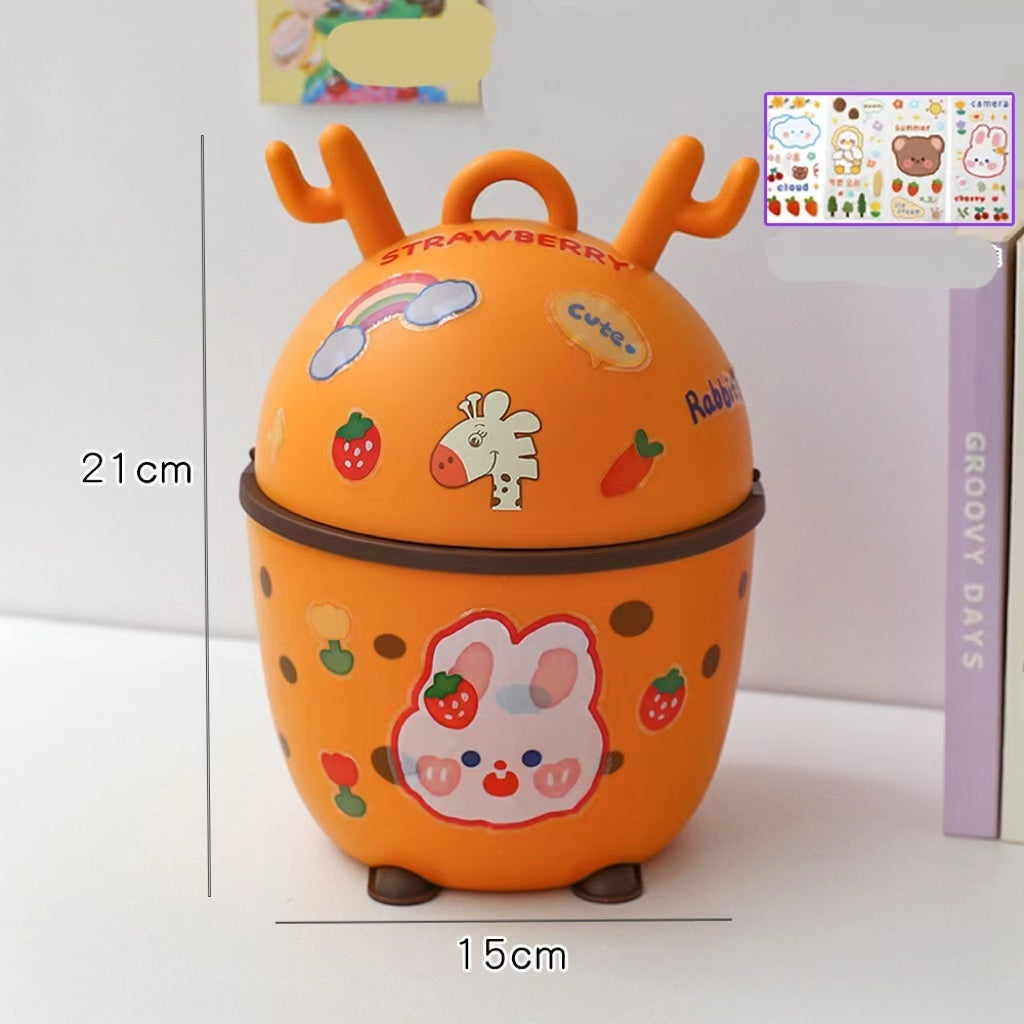 Mini bear desktop trash can