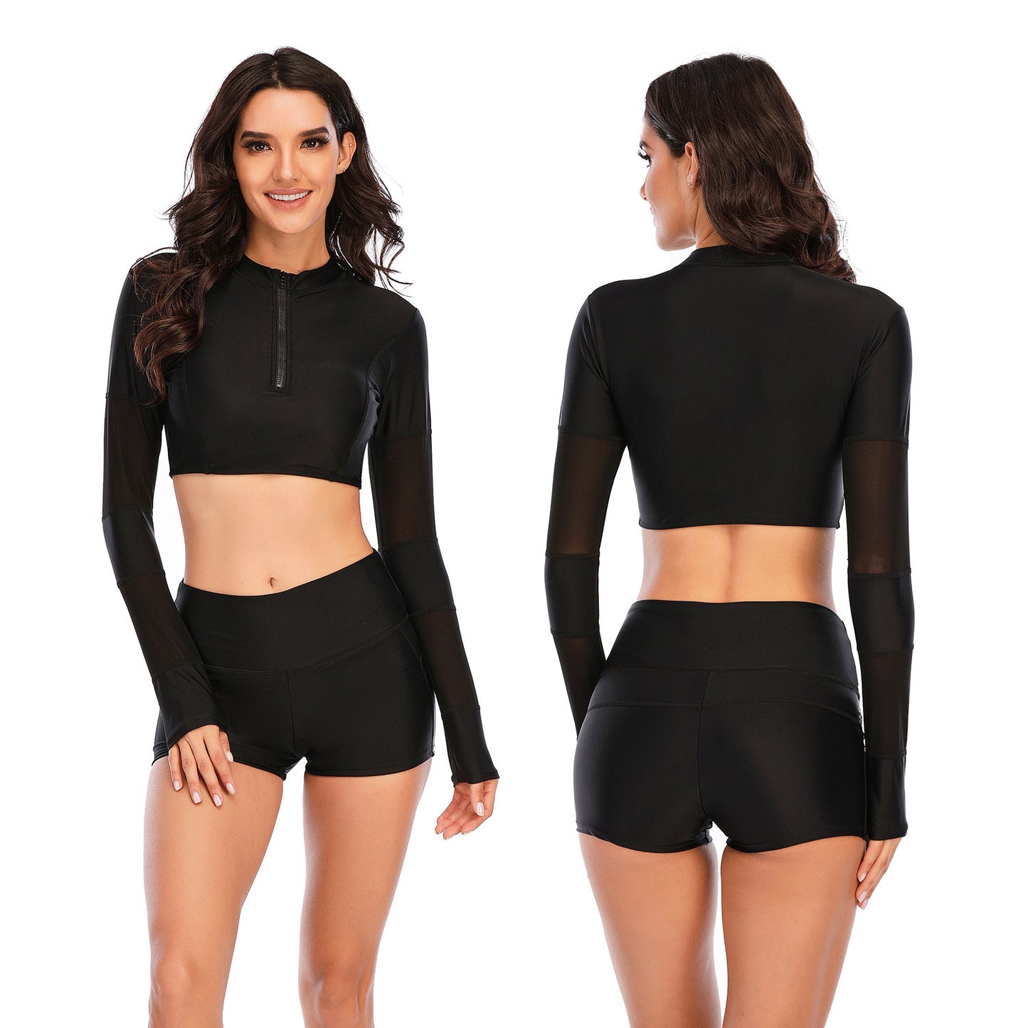 Traje de baño de manga larga dividido para mujer