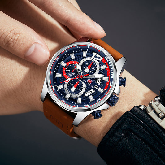Reloj deportivo multifuncional resistente al agua para hombre con correa Crazy Horse