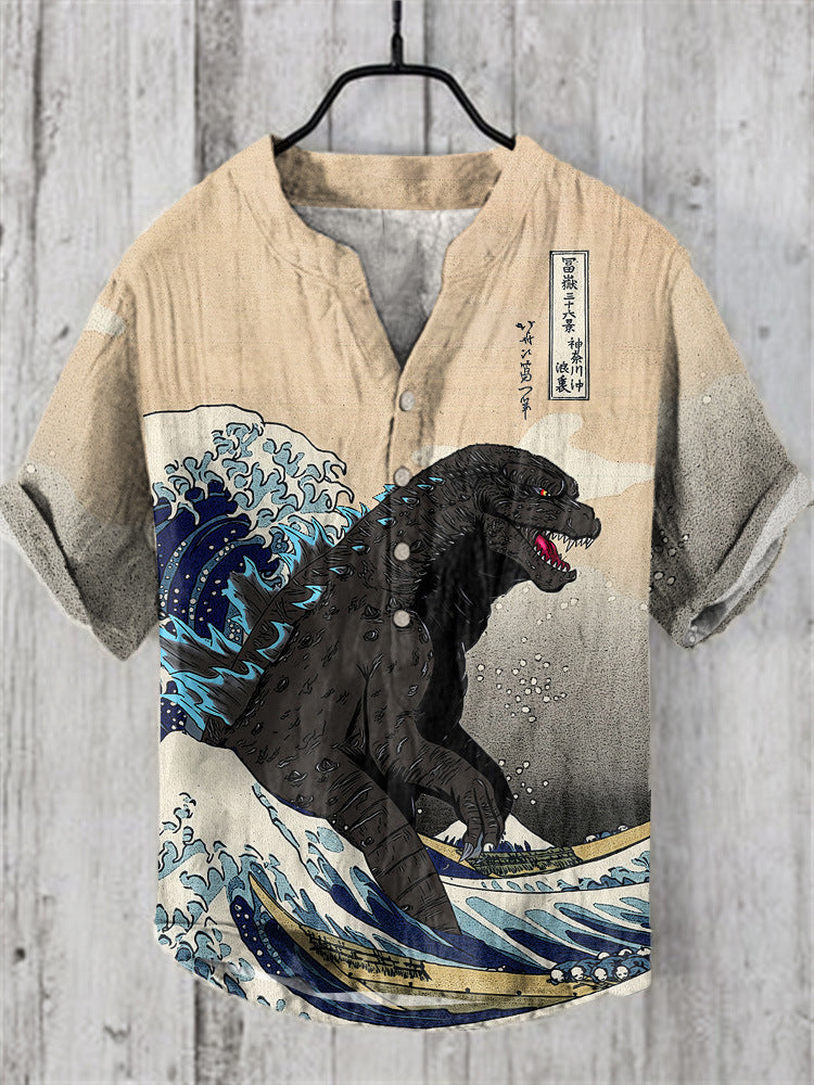 Men's Casual Printed Hawaiian Shirt