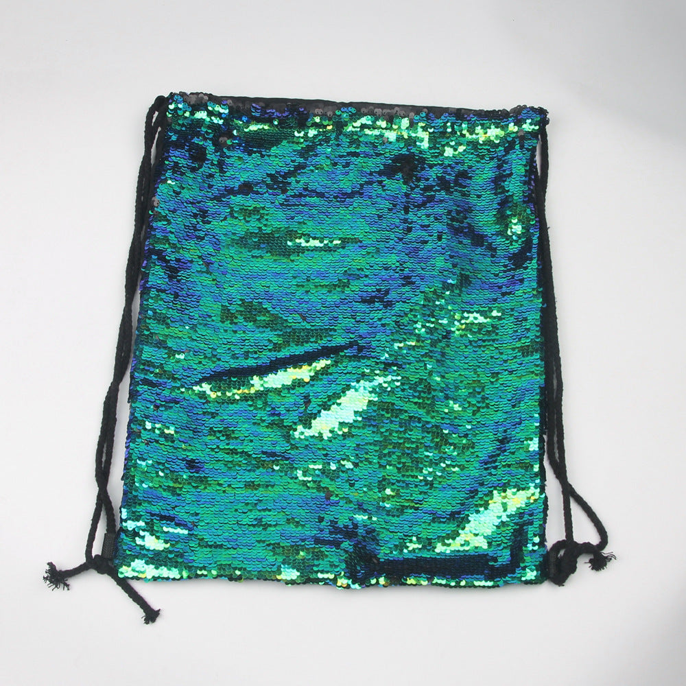 Mermaid Sequin Drawstring Sports Backpack