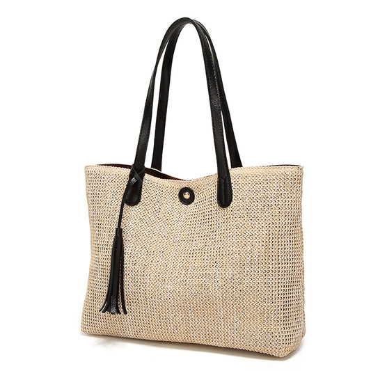 Bolso de paja de playa de moda