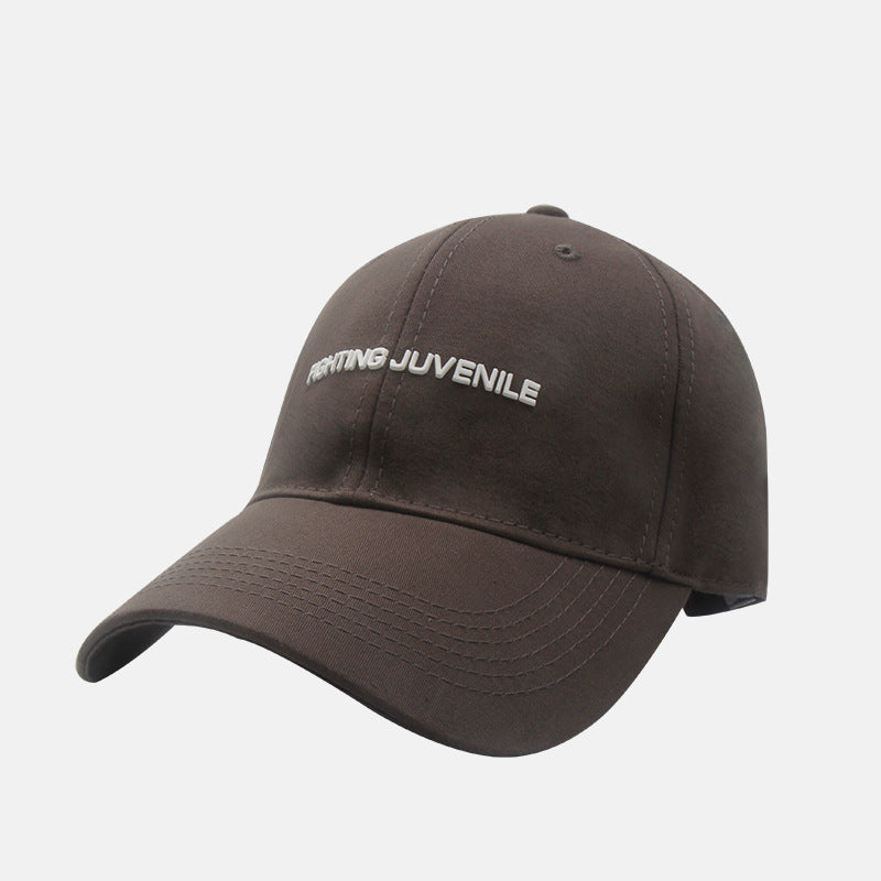 Gorra de béisbol con visera curva y letras de algodón