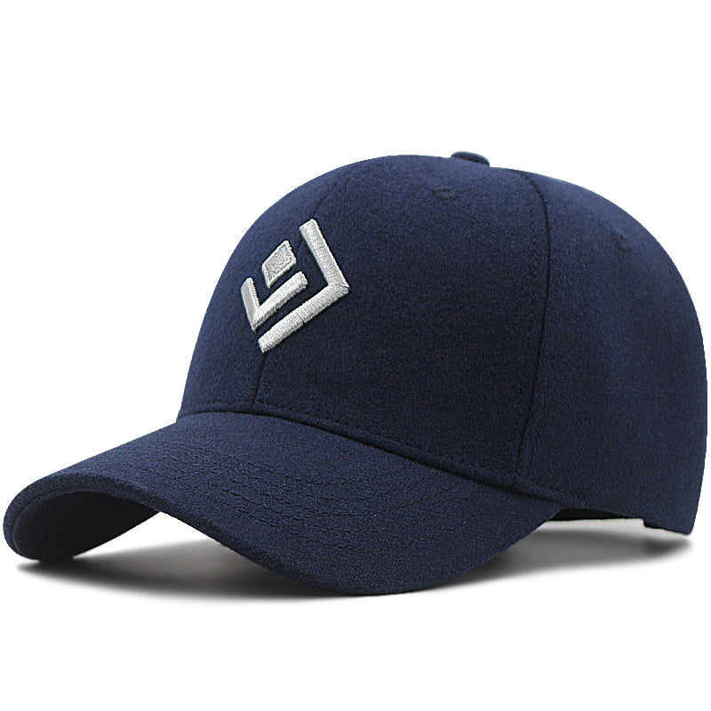 Dark colored baseball cap