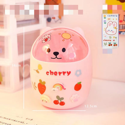 Mini bear desktop trash can