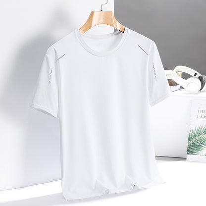 Men's ice silk T-shirt, quick-drying, breathable and fashionable.