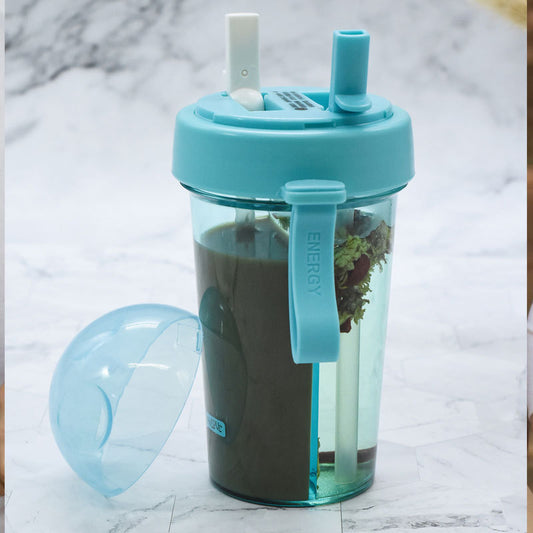 Vaso 2 en 1 con doble pajita