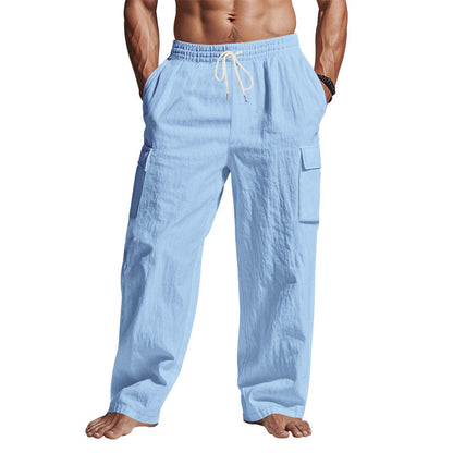 Pantalones anchos de pierna ancha, sueltos, casuales y con múltiples bolsillos