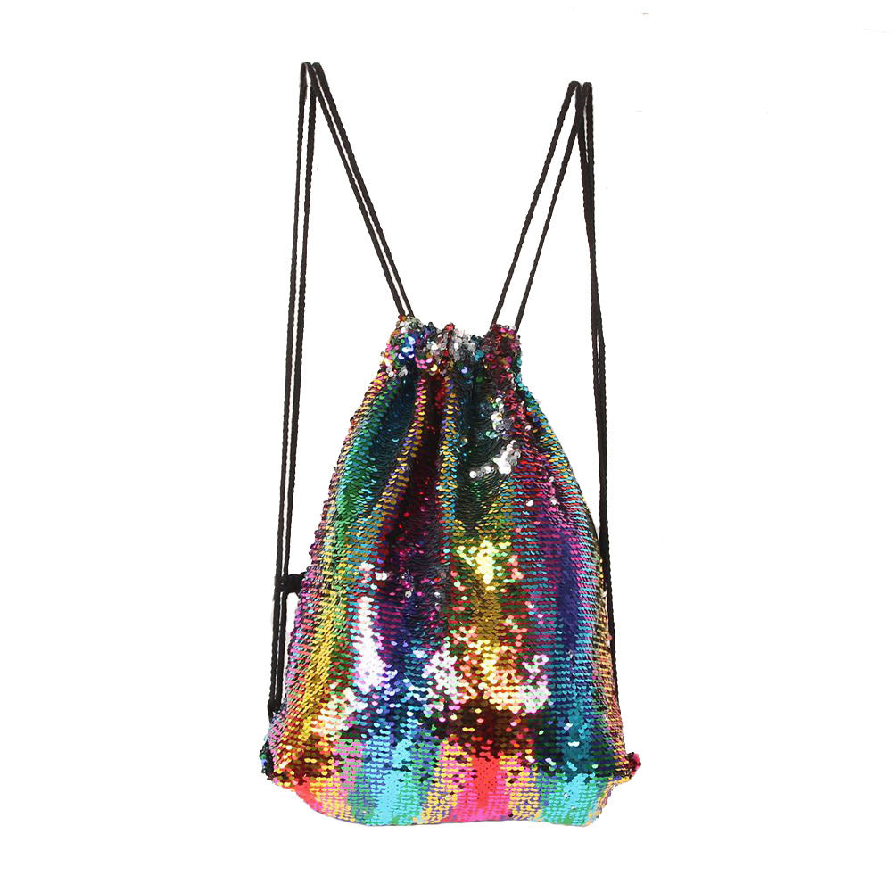 Mermaid Sequin Drawstring Sports Backpack