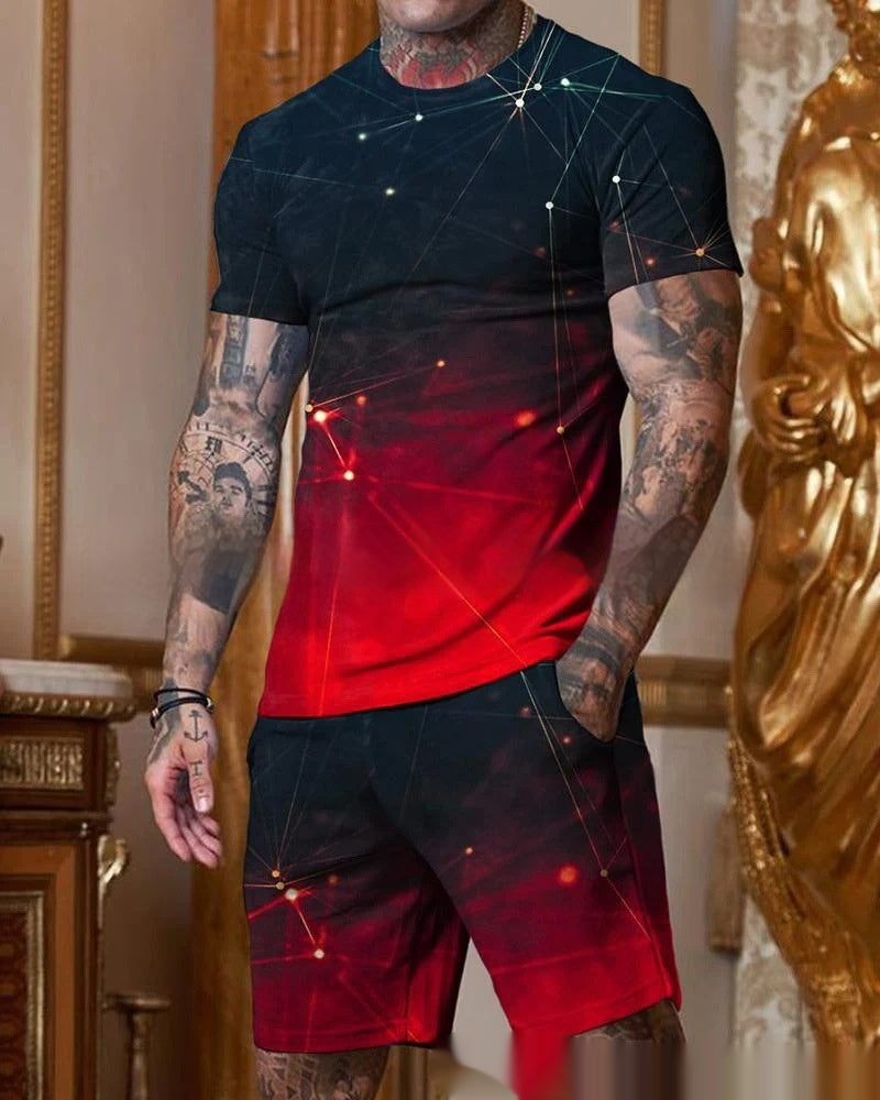 conjunto de 2piezas manga corta con estampado