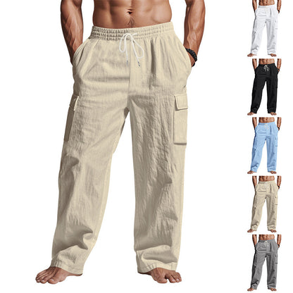 Pantalones anchos de pierna ancha, sueltos, casuales y con múltiples bolsillos