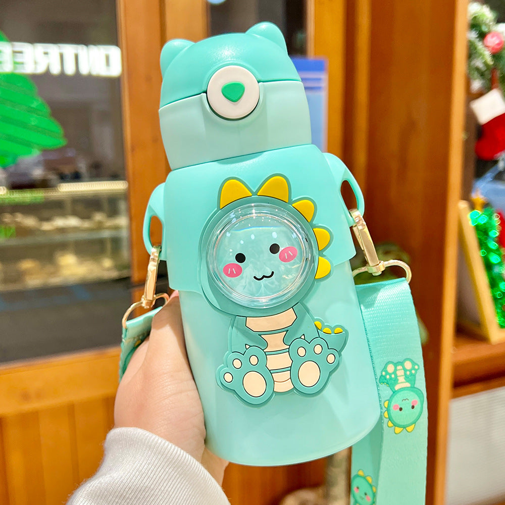 Termo con pajita para niños y niñas,especial para la escuela