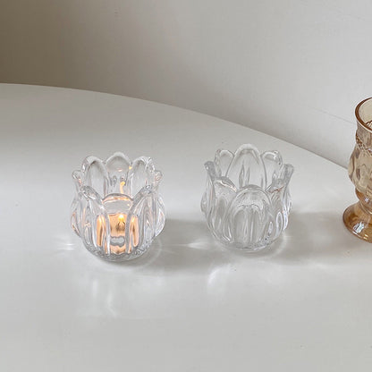 Candelabro en forma de tulipán de cristal