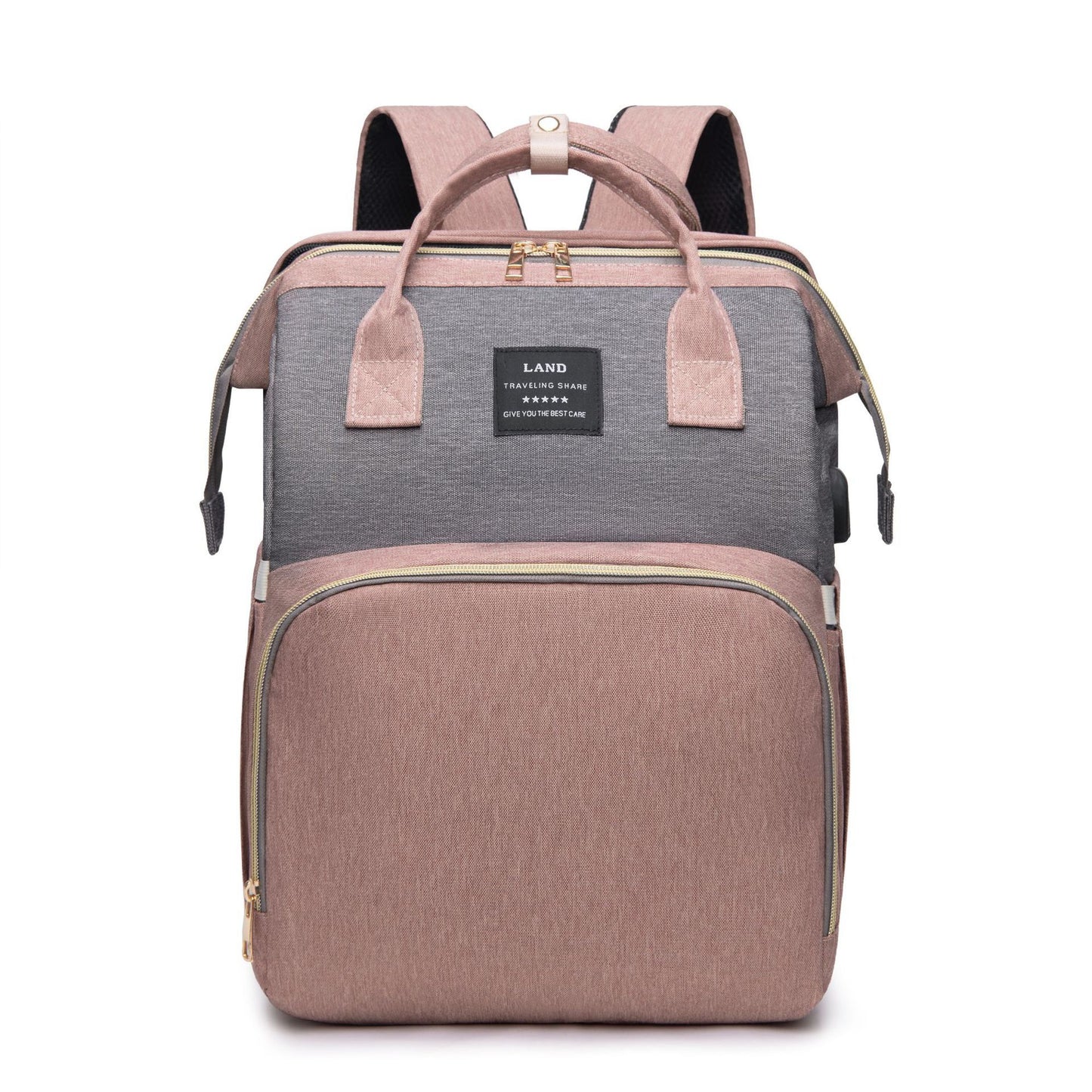 Baby diaper backpack with crib