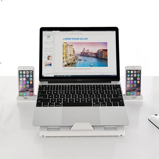 Soporte para computadora portátil multifuncional plegable base de aluminio