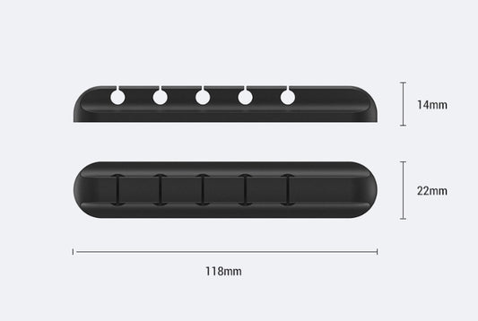 Organizador de cables USB de silicona para escritorio, clips multiusos
