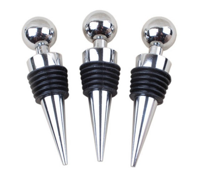 Silver plastic wine bottle stopper