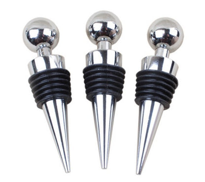 Silver plastic wine bottle stopper