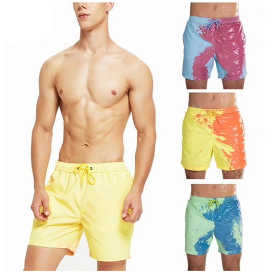 Pantalones cortos de playa con cambio de color mágico de secado rápido