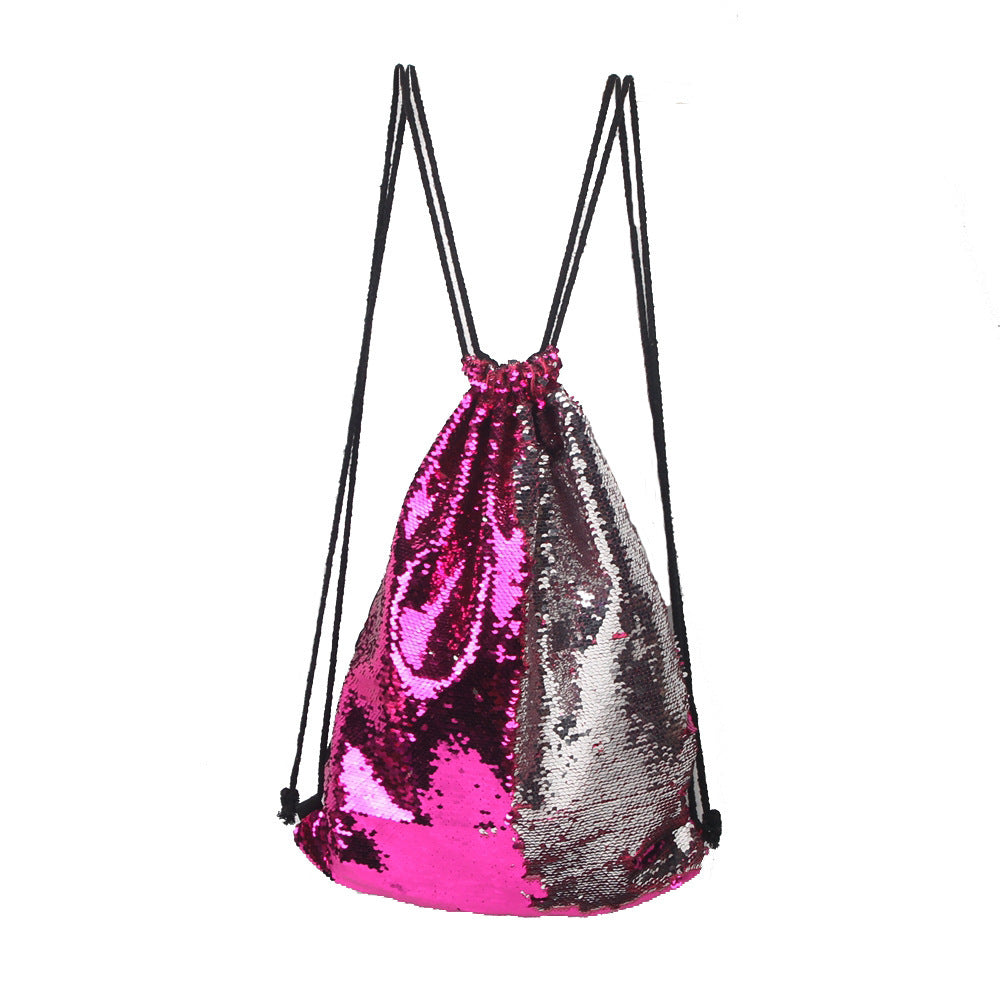 Mermaid Sequin Drawstring Sports Backpack