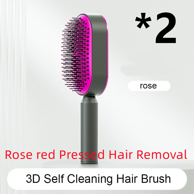 Self-cleaning hair care brush