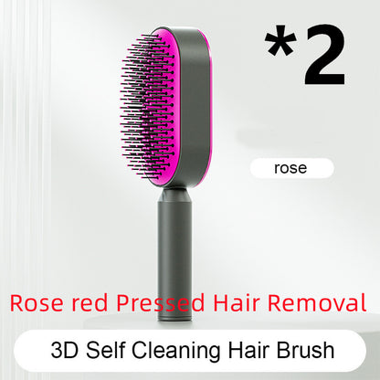 Self-cleaning hair care brush