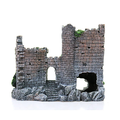 Decorative resin castle for fish tanks