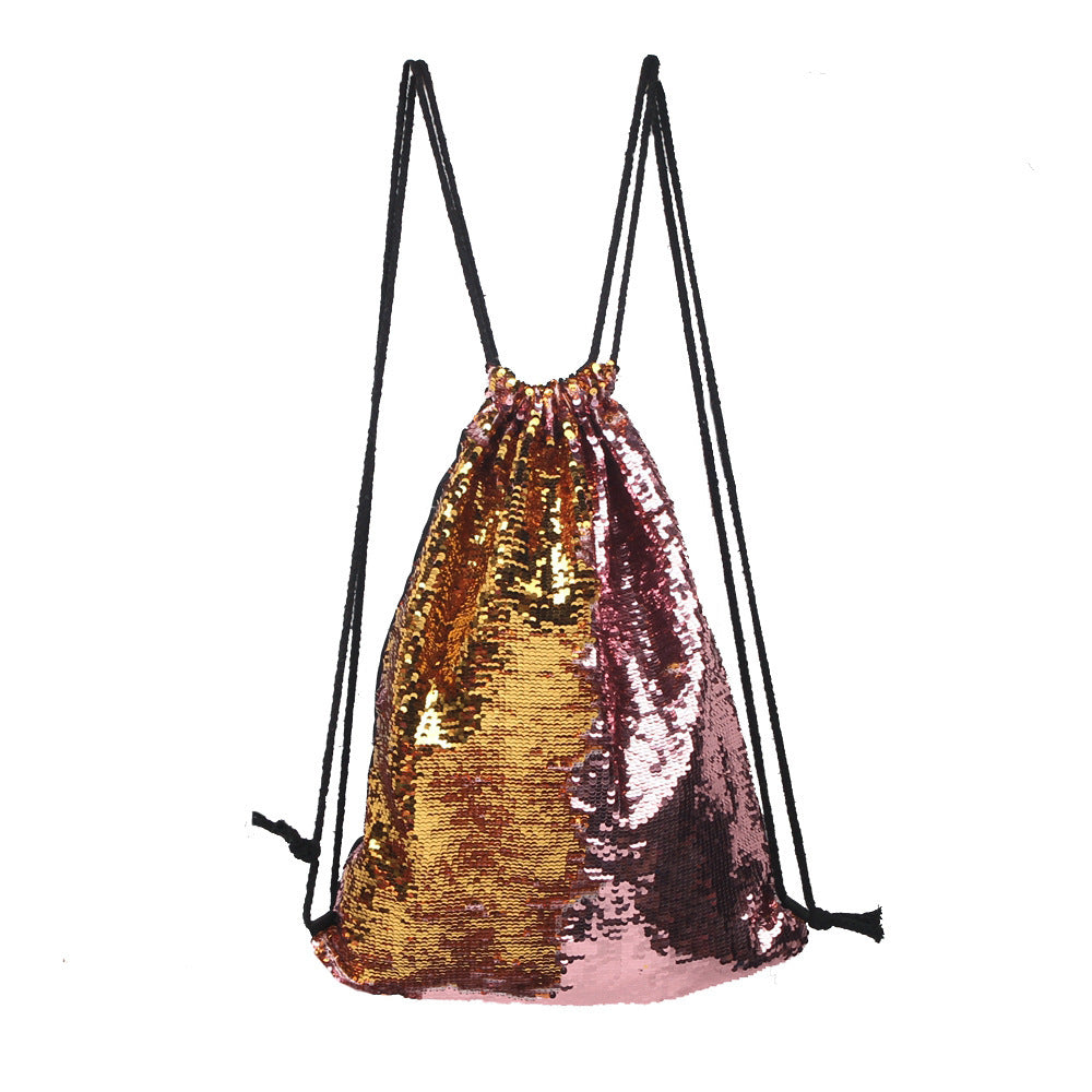 Mermaid Sequin Drawstring Sports Backpack