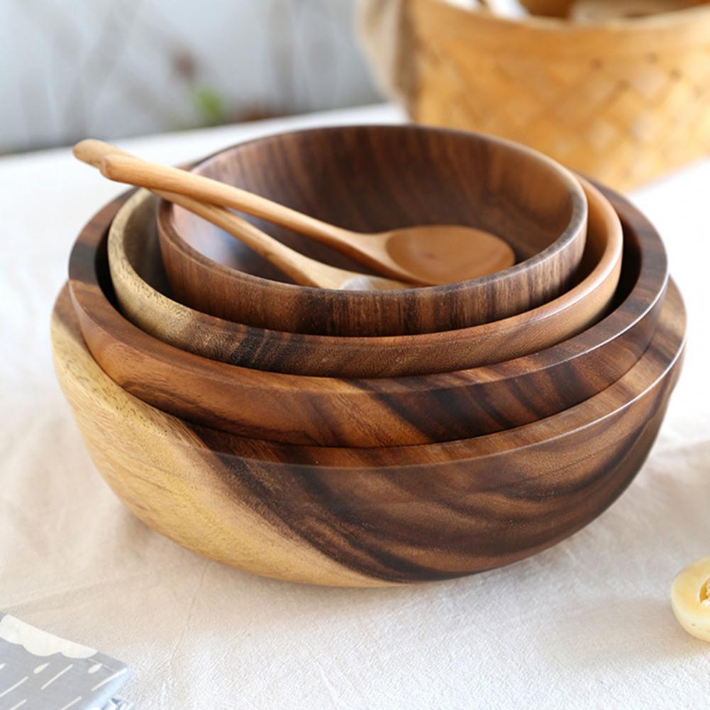 Tazón de madera hecho a mano con hermosas vetas