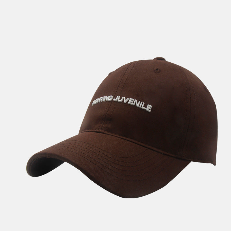 Gorra de béisbol con visera curva y letras de algodón