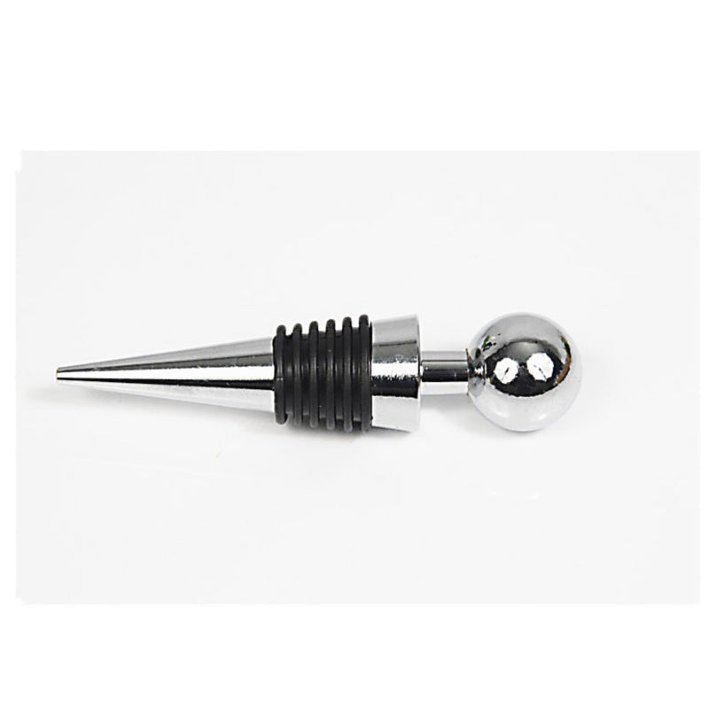 Silver plastic wine bottle stopper