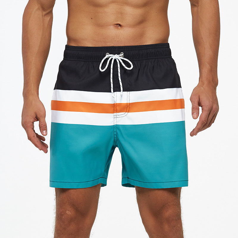 Men's quick-drying beach swim trunks with mesh lining