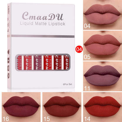 Box of 6 waterproof and long-lasting matte lipsticks