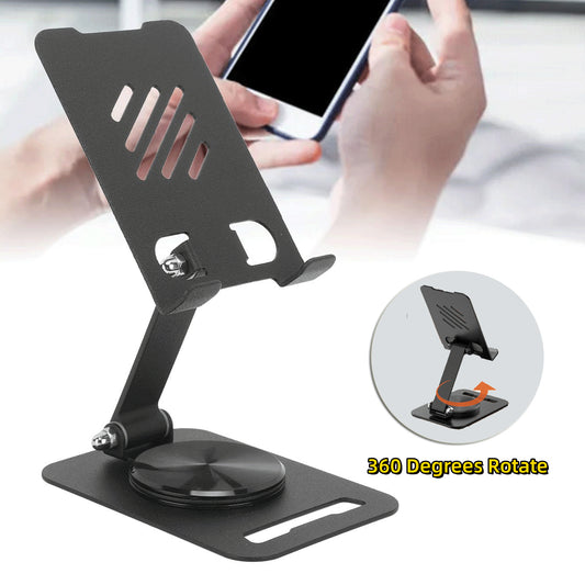 Soporte de teléfono móvil para escritorio para de metal con rotación de 360 grados ajustable