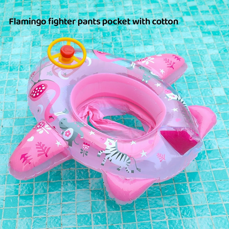 Inflatable boat for children with steering wheel, horn and awning
