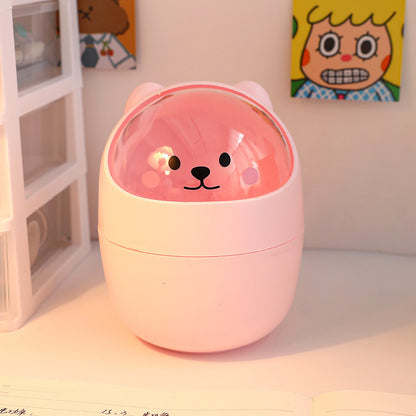Mini bear desktop trash can
