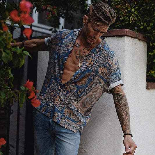Camisa de manga corta con estampado playero