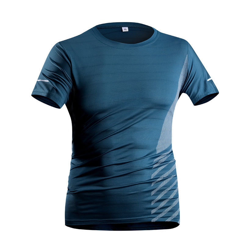 Men's ice silk T-shirt, quick-drying, breathable and fashionable.