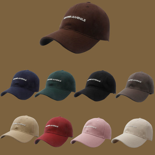 Gorra de béisbol con visera curva y letras de algodón