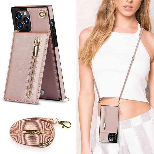 Funda bandolera para teléfono con cremallera