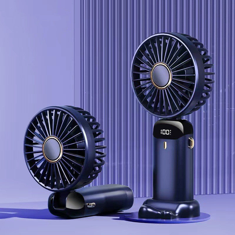 Mini ventilador eléctrico portátil de mano recargable por USB plegable para colgar en el cuello ajustable con 5 velocidades