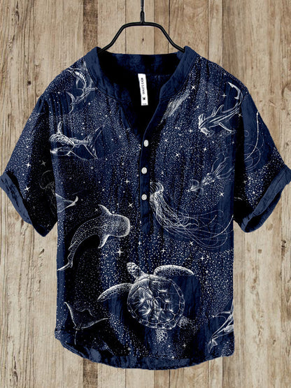 Men's Casual Printed Hawaiian Shirt