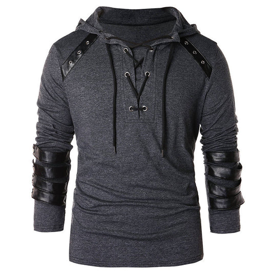 Fashionable hooded long-sleeved T-shirt
