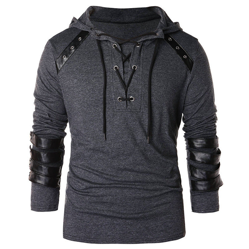 Fashionable hooded long-sleeved T-shirt