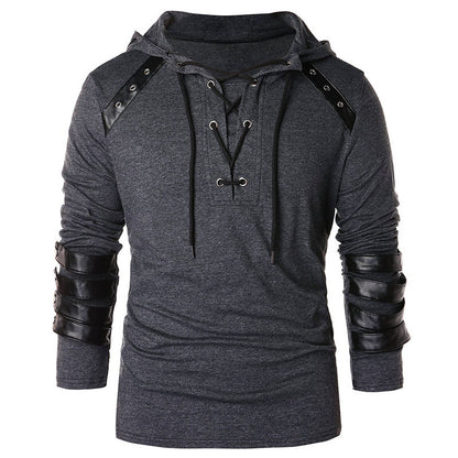 Fashionable hooded long-sleeved T-shirt