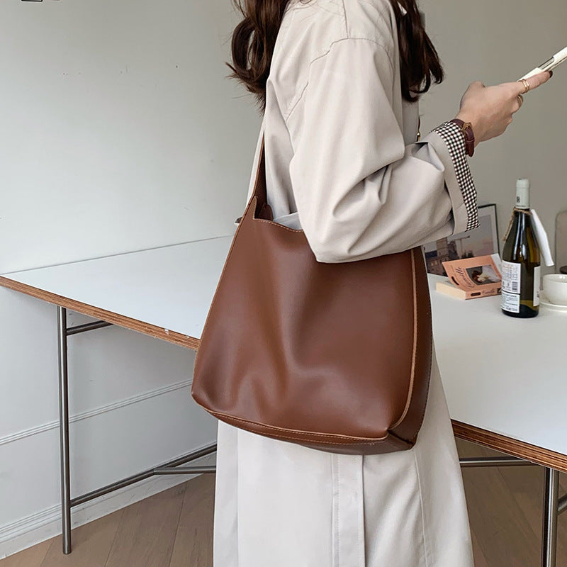 Bolso de hombro para mujer estilo bandolera minimalista de piel sintética