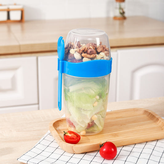 Vaso para ensalada de gran capacidad con tapa y  cuchara
