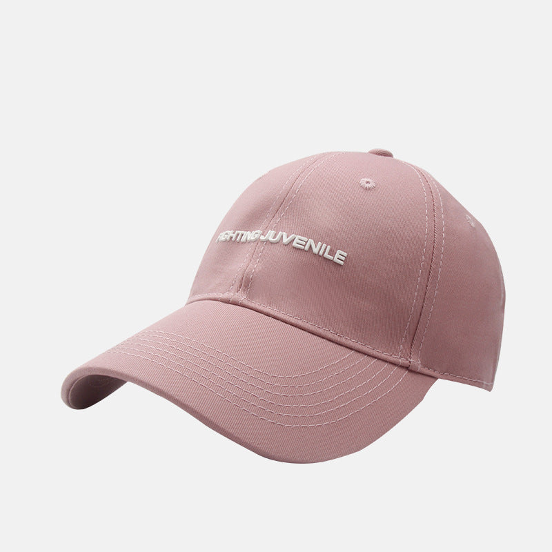 Gorra de béisbol con visera curva y letras de algodón