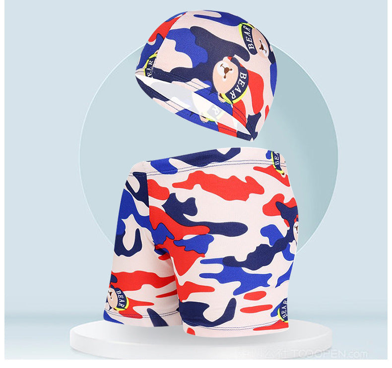 Children's swimsuit with swim cap, ideal for beach holidays