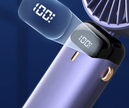 Mini ventilador eléctrico portátil de mano recargable por USB plegable para colgar en el cuello ajustable con 5 velocidades